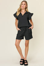 Load image into Gallery viewer, Ellie Flounce Sleeve Top and Drawstring Shorts Set