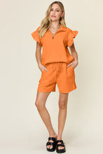 Load image into Gallery viewer, Ellie Flounce Sleeve Top and Drawstring Shorts Set