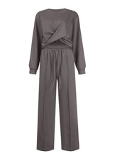Load image into Gallery viewer, Cross You Round Neck Top and Drawstring Pants Set