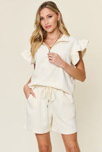 Load image into Gallery viewer, Ellie Flounce Sleeve Top and Drawstring Shorts Set