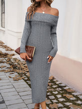 Load image into Gallery viewer, Devin Off-Shoulder Long Sleeve Wrap Dress