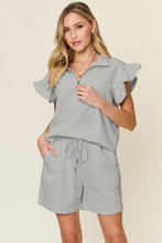 Load image into Gallery viewer, Ellie Flounce Sleeve Top and Drawstring Shorts Set