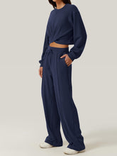 Load image into Gallery viewer, Cross You Round Neck Top and Drawstring Pants Set