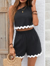 Load image into Gallery viewer, Costal Time Single Shoulder Top and Shorts Set
