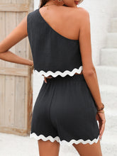 Load image into Gallery viewer, Costal Time Single Shoulder Top and Shorts Set