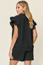 Load image into Gallery viewer, Ellie Flounce Sleeve Top and Drawstring Shorts Set