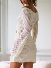 Load image into Gallery viewer, Rosy Lace-Up Long Sleeve Cover Up
