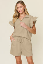 Load image into Gallery viewer, Ellie Flounce Sleeve Top and Drawstring Shorts Set
