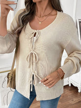Load image into Gallery viewer, Perfee Tied Round Neck Long Sleeve Cardigan