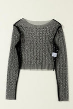 Load image into Gallery viewer, Pearly Girlie Mesh Cropped Top