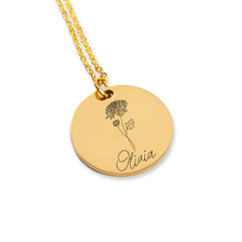 Load image into Gallery viewer, Name & Birth Flower Necklace