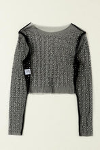 Load image into Gallery viewer, Pearly Girlie Mesh Cropped Top