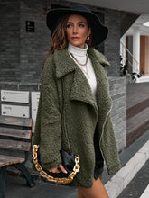 Load image into Gallery viewer, Double Take Zip-Up Collared Teddy Jacket