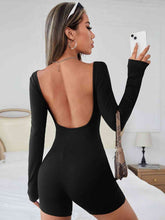 Load image into Gallery viewer, Get Going Backless Long Sleeve Romper