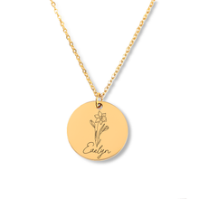 Load image into Gallery viewer, Name & Birth Flower Necklace
