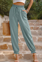 Load image into Gallery viewer, Textured Smocked Waist Pants with Pockets