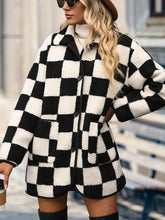 Load image into Gallery viewer, Nadia Checkered Button Front Coat with Pockets