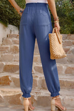 Load image into Gallery viewer, Textured Smocked Waist Pants with Pockets