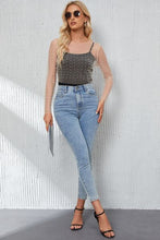 Load image into Gallery viewer, Pearly Girlie Mesh Cropped Top