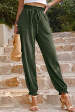 Load image into Gallery viewer, Textured Smocked Waist Pants with Pockets