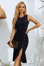 Load image into Gallery viewer, Dina Split Ribbed Sleeveless Knit Dress