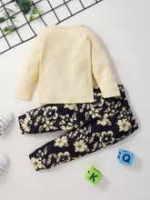 Load image into Gallery viewer, Girls Waffle Top and Floral Pants Set