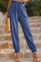 Load image into Gallery viewer, Textured Smocked Waist Pants with Pockets