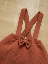 Load image into Gallery viewer, Girls Two-Tone Ribbed Top and Bow Pinafore Skirt Set