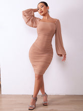 Load image into Gallery viewer, Selena Ruched Bodycon Dress