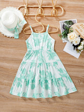 Load image into Gallery viewer, Girls Botanical Print Spaghetti Strap Dress