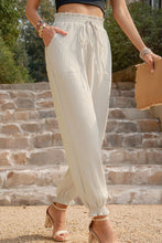 Load image into Gallery viewer, Textured Smocked Waist Pants with Pockets