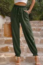 Load image into Gallery viewer, Textured Smocked Waist Pants with Pockets