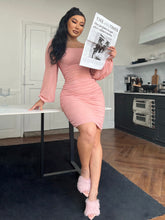 Load image into Gallery viewer, Selena Ruched Bodycon Dress