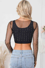 Load image into Gallery viewer, Pearly Girlie Mesh Cropped Top