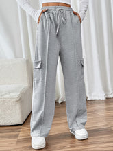 Load image into Gallery viewer, Pris Drawstring Wide Leg Pants with Pockets
