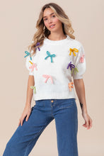 Load image into Gallery viewer, BiBi Bow Detail Puff Sleeve Sweater
