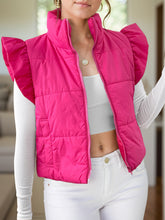 Load image into Gallery viewer, Anna Pocketed Zip Up Cap Sleeve Jacket
