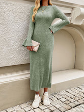 Load image into Gallery viewer, Devine Tied Round Neck Long Sleeve Midi Dress
