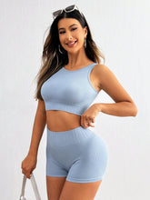 Load image into Gallery viewer, Round Neck Wide Strap Top and Shorts Active Set
