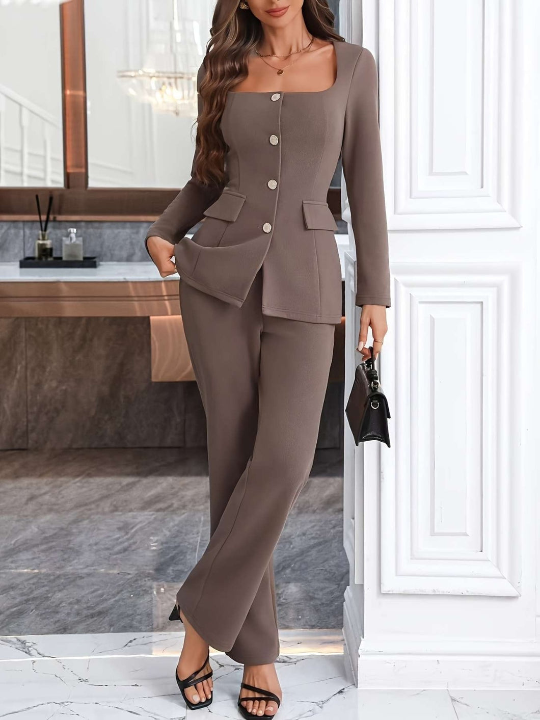 Run the Show Button Up Blazer and Pants Set