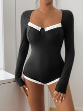 Load image into Gallery viewer, Dreamer Ribbed Contrast Long Sleeve Bodysuit
