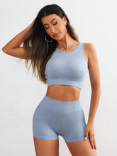 Load image into Gallery viewer, Round Neck Wide Strap Top and Shorts Active Set
