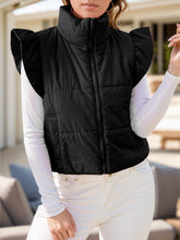 Load image into Gallery viewer, Anna Pocketed Zip Up Cap Sleeve Jacket
