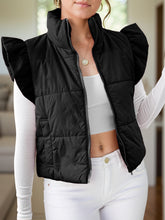 Load image into Gallery viewer, Anna Pocketed Zip Up Cap Sleeve Jacket
