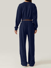 Load image into Gallery viewer, Cross You Round Neck Top and Drawstring Pants Set
