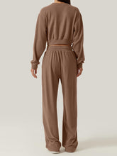 Load image into Gallery viewer, Cross You Round Neck Top and Drawstring Pants Set
