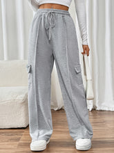 Load image into Gallery viewer, Pris Drawstring Wide Leg Pants with Pockets
