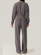 Load image into Gallery viewer, Cross You Round Neck Top and Drawstring Pants Set
