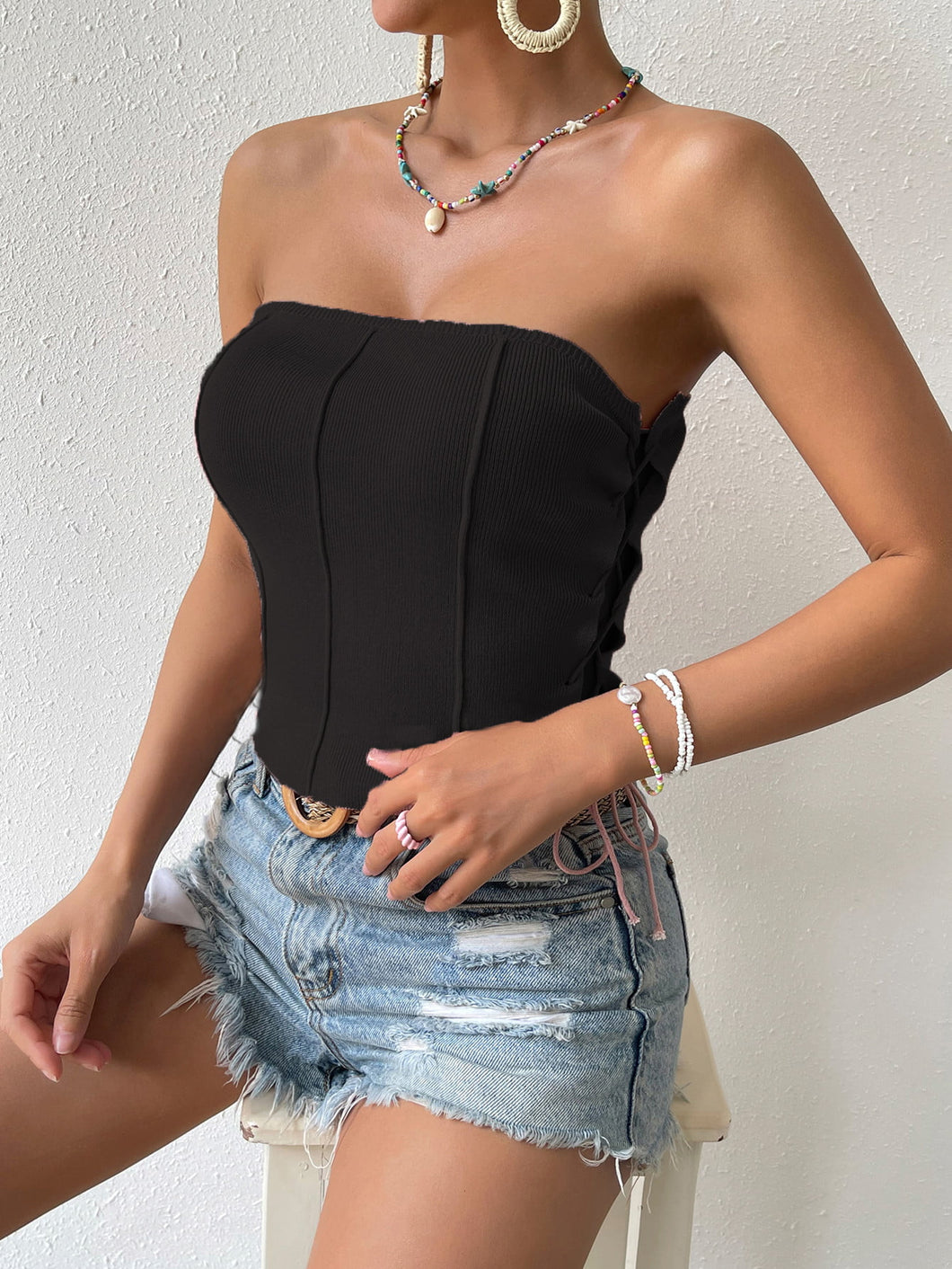A Vibe Lace-Up Tube Top