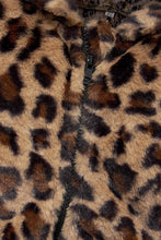 Load image into Gallery viewer, Girls Leopard Zipper Front Hooded Coat

